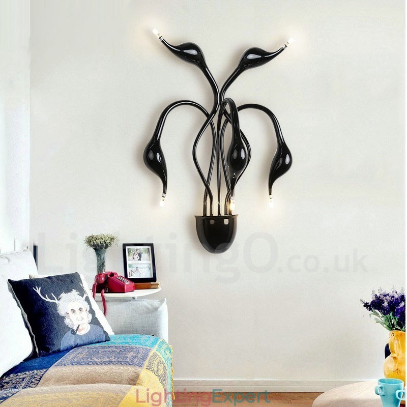 Swan Head Modern Contemporary Multi Colours Ambient Light Wall Sconces Wall Light