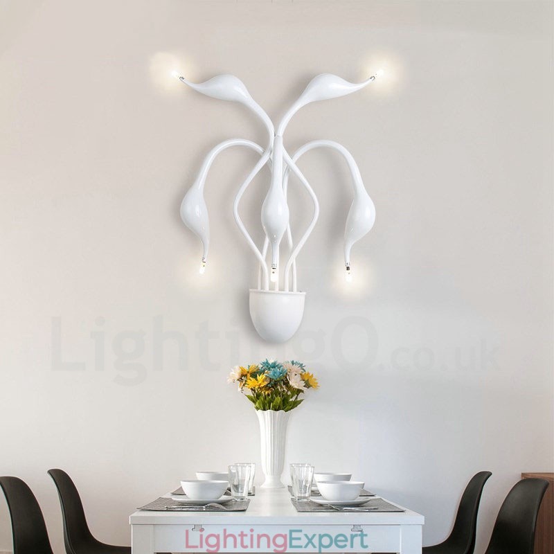 Swan Head Modern Contemporary Multi Colours Ambient Light Wall Sconces Wall Light