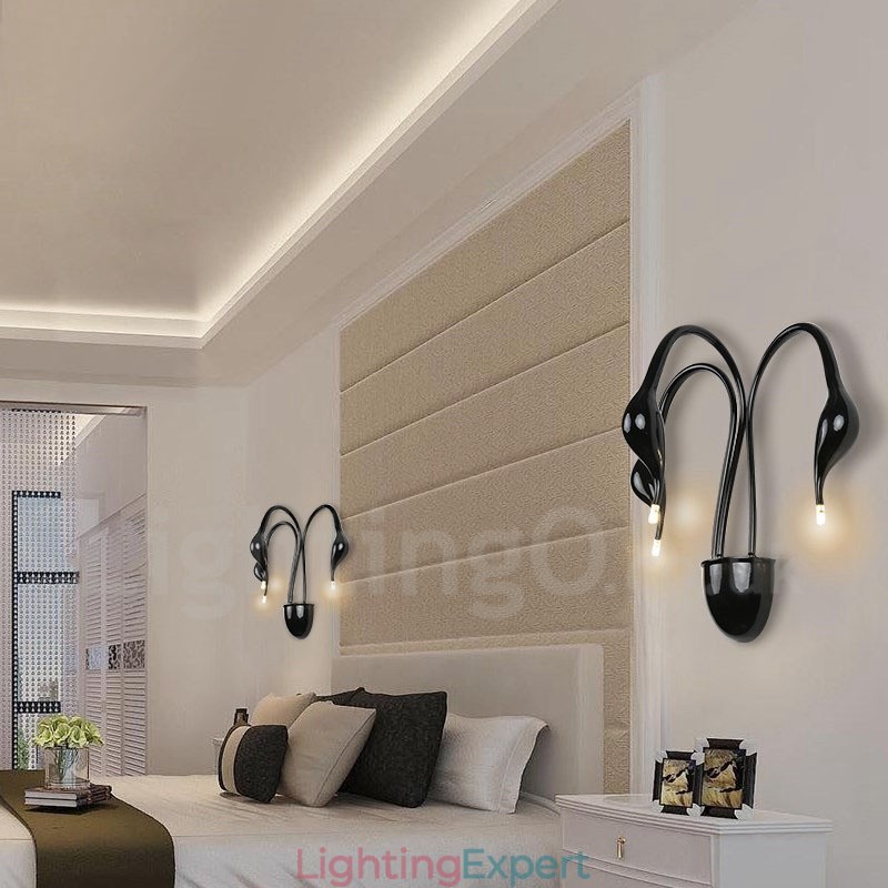 Swan Head Modern Contemporary Multi Colours Ambient Light Wall Sconces Wall Light