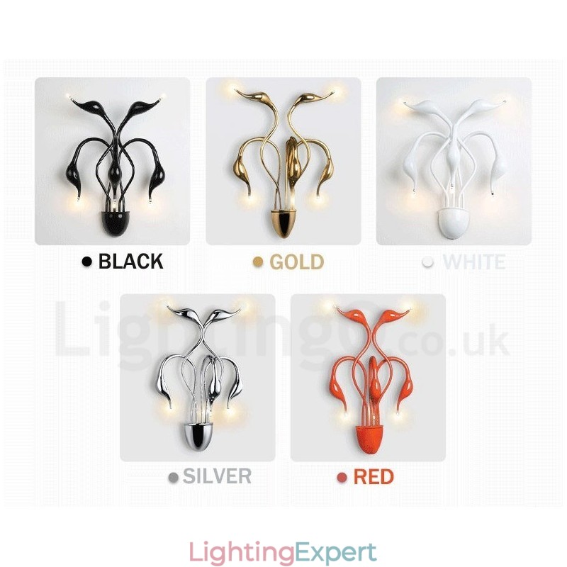 Swan Head Modern Contemporary Multi Colours Ambient Light Wall Sconces Wall Light