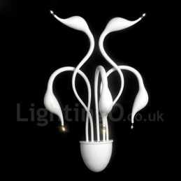 Swan Head Modern Contemporary Multi Colours Ambient Light Wall Sconces Wall Light