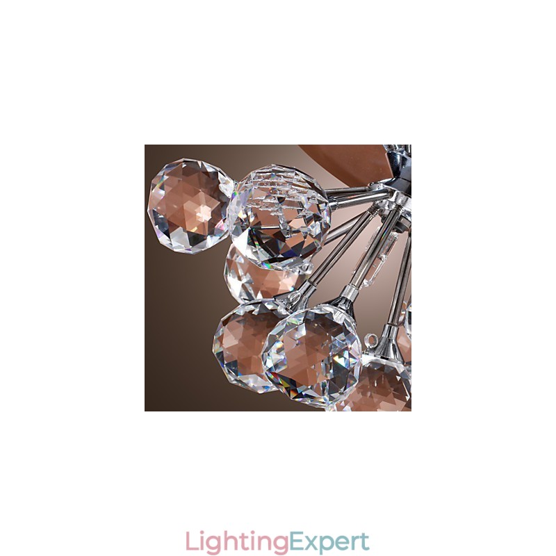 Modern Contemporary Crystal Mini Style Chrome Metal Flush Mount