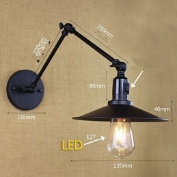 Rustic Lodge Painting Feature for Mini Style Swing Arm Downlight Wall Sconces