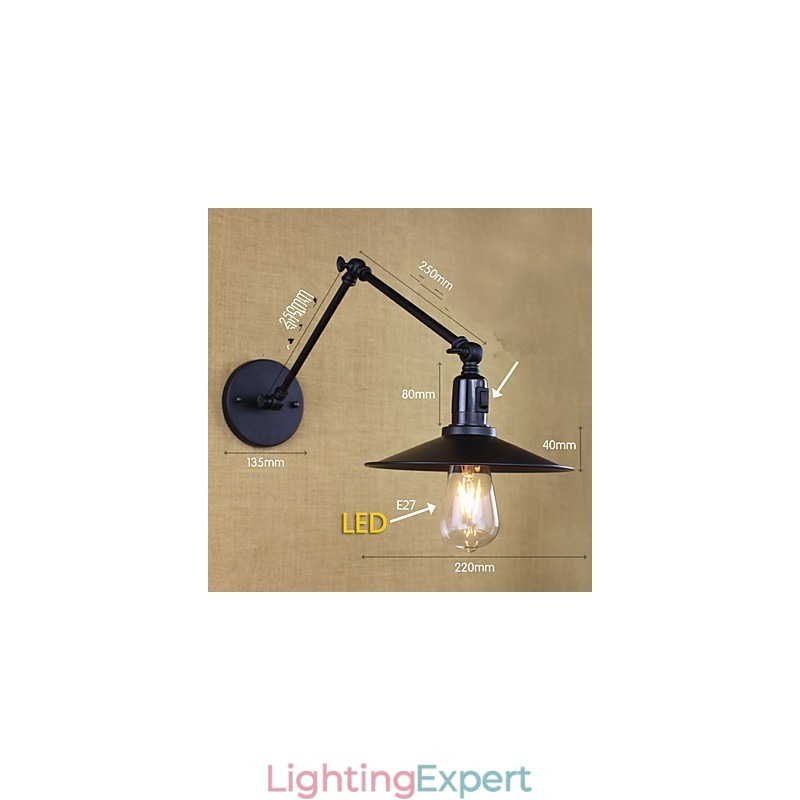 Rustic Lodge Painting Feature for Mini Style Swing Arm Downlight Wall Sconces