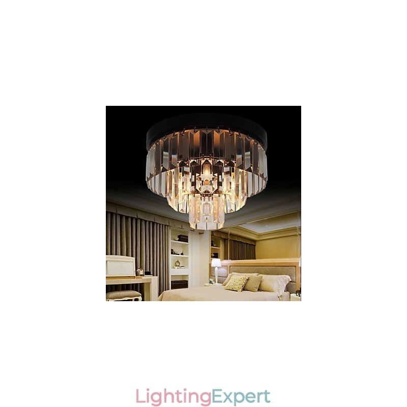 Modern Contemporary Crystal Metal Flush Mount