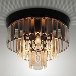 Modern Contemporary Crystal Metal Flush Mount