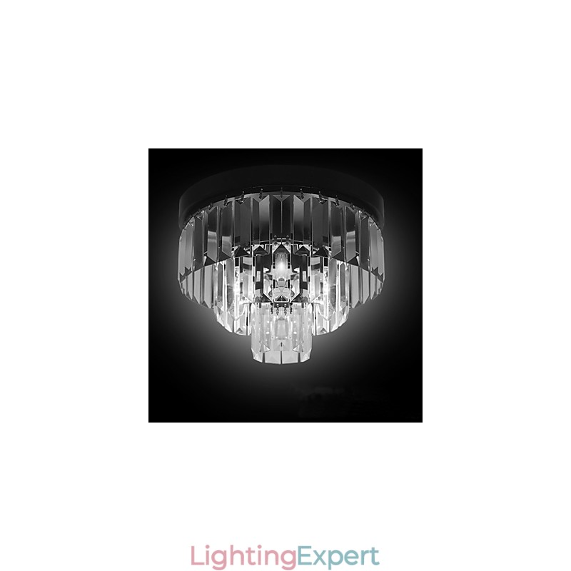 Modern Contemporary Crystal Metal Flush Mount