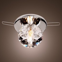 Modern Contemporary Crystal Mini Style Chrome Metal Flush Mount