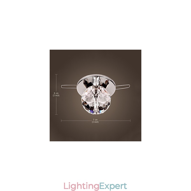 Modern Contemporary Crystal Mini Style Chrome Metal Flush Mount