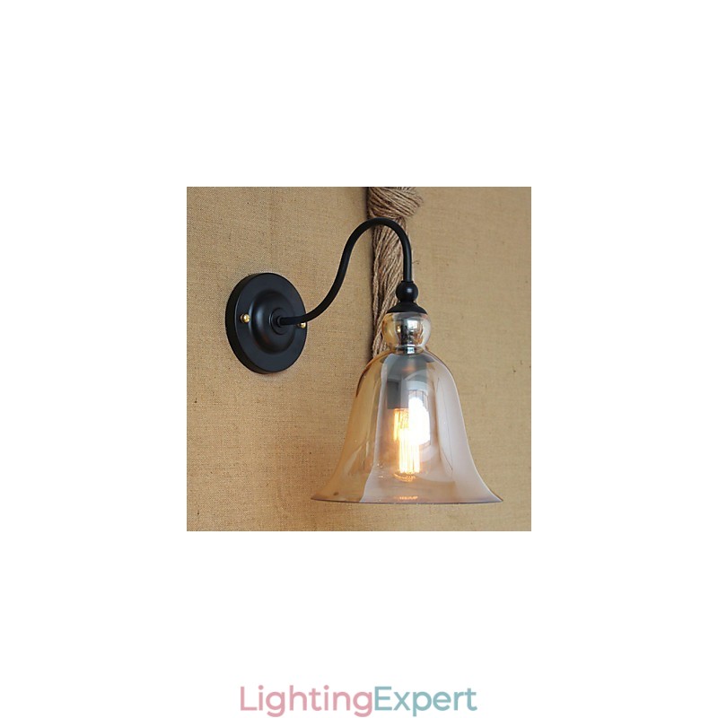 American Rural Countryside Minimalist Living Room Hallway Decorated Glass Wall Sconce