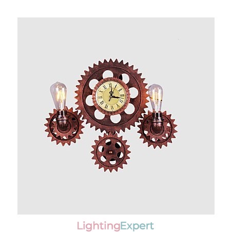 Vintage Industrial Wall Lights Wood Gear Shape Creative turnable Lights Restaurant Cafe Bar Decoration lighting