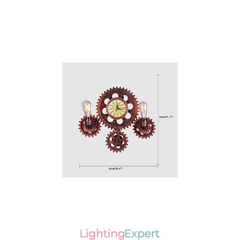 Vintage Industrial Wall Lights Wood Gear Shape Creative turnable Lights Restaurant Cafe Bar Decoration lighting