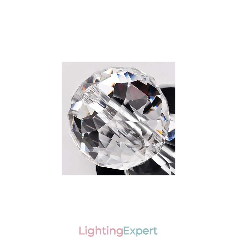 Modern Contemporary Crystal Mini Style Chrome Metal Flush Mount