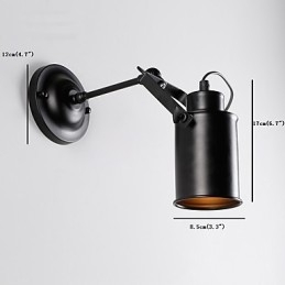 Vintage Black Metal Loft Wall Sconce Living Room Dining Room Hallway Cafe Bars Bar Wall Lamp