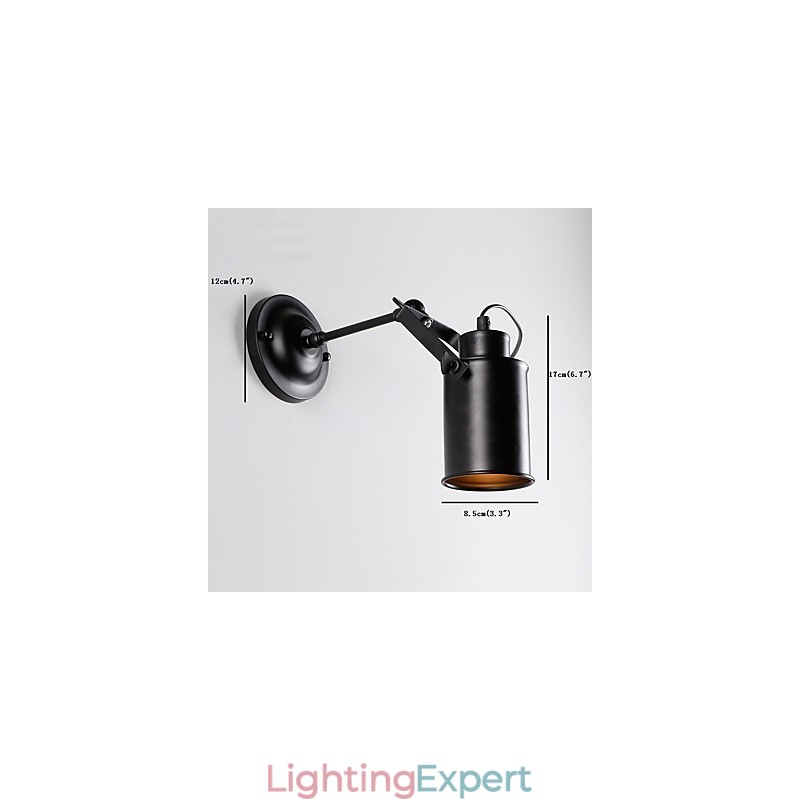 Vintage Black Metal Loft Wall Sconce Living Room Dining Room Hallway Cafe Bars Bar Wall Lamp