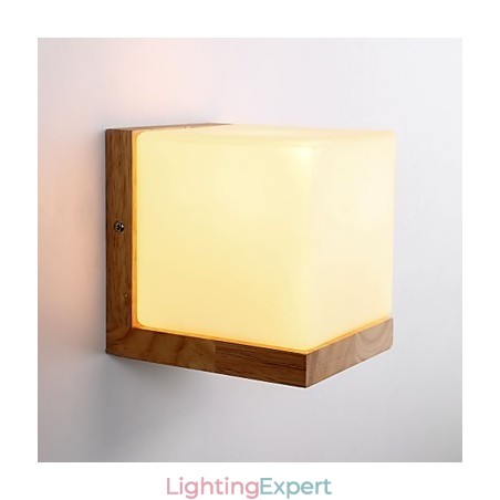 Wood Wall Sconces Glass Shade 110V OR 220V Country Novelty Wood Wall Sconces Glass Shade 110V OR 220V Country Novelty