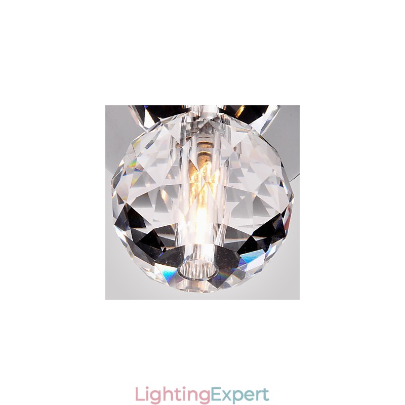 Modern Contemporary Crystal Mini Style Chrome Metal Flush Mount
