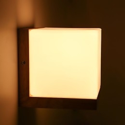 Wood Wall Sconces Glass Shade 110V OR 220V Country Novelty