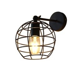 Bricks Hollow Round Iron Wall Lamp Dumb Black American Decoration Lightsaber Lamp On Wall