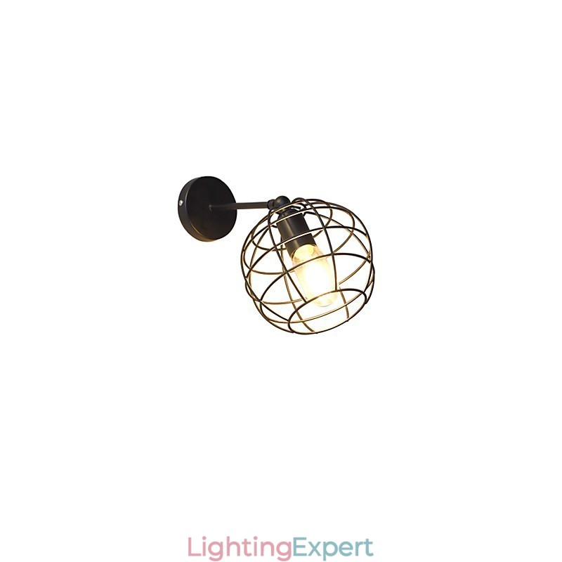 Bricks Hollow Round Iron Wall Lamp Dumb Black American Decoration Lightsaber Lamp On Wall