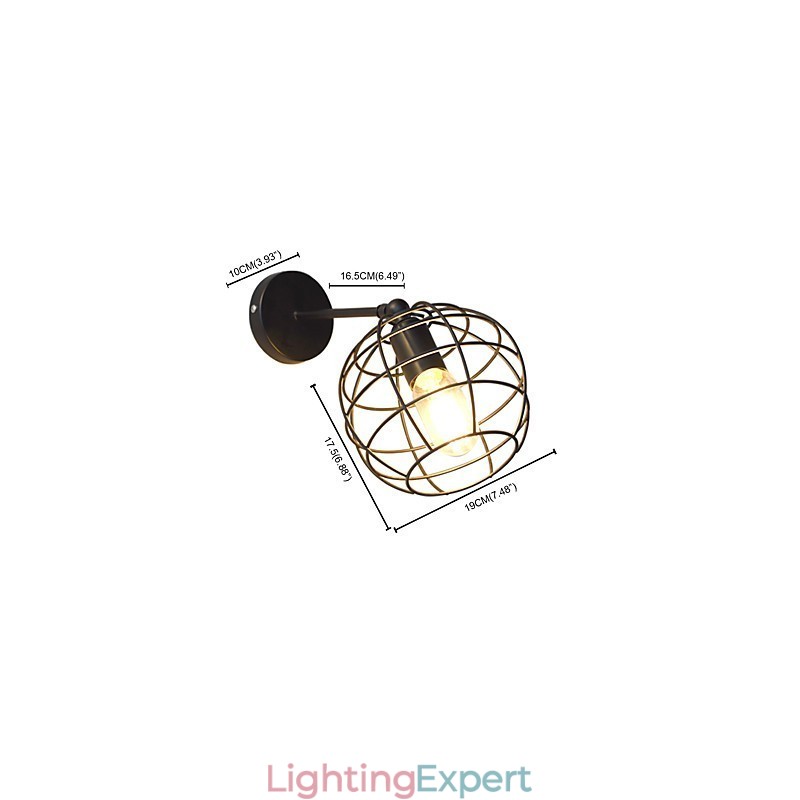 Bricks Hollow Round Iron Wall Lamp Dumb Black American Decoration Lightsaber Lamp On Wall