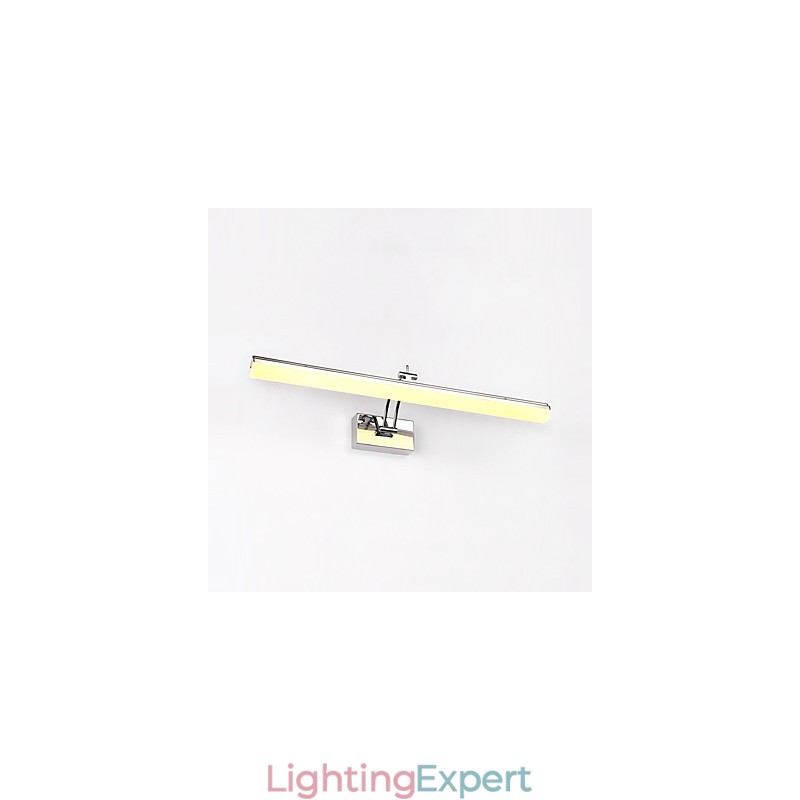 Integrated Modern Contemporary Chrome Feature for Ambient Light Bathroom Lighting Wall Light