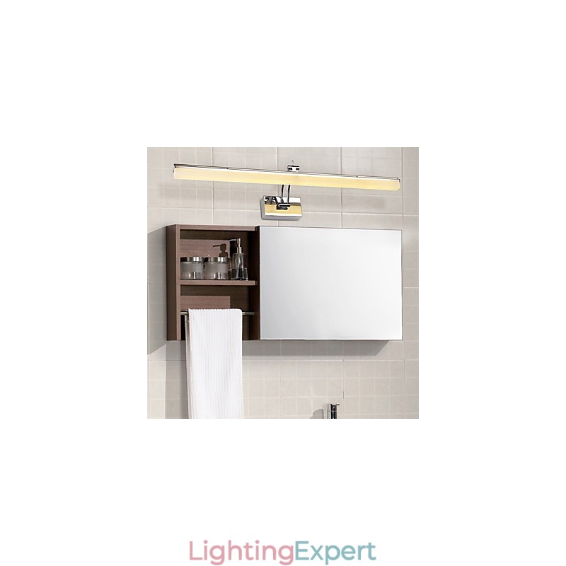 Integrated Modern Contemporary Chrome Feature for Ambient Light Bathroom Lighting Wall Light