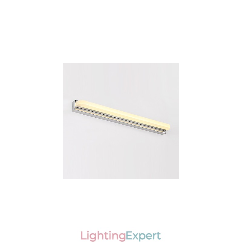 Integrated Modern Contemporary Chrome Feature for Ambient Light Bathroom Lighting Wall Light