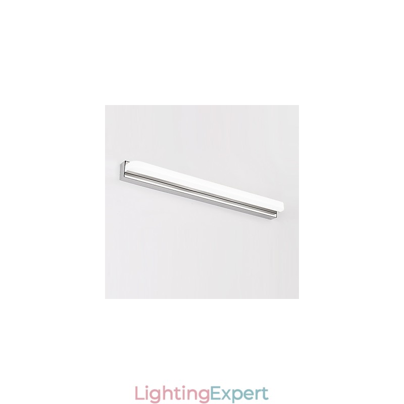 Integrated Modern Contemporary Chrome Feature for Ambient Light Bathroom Lighting Wall Light