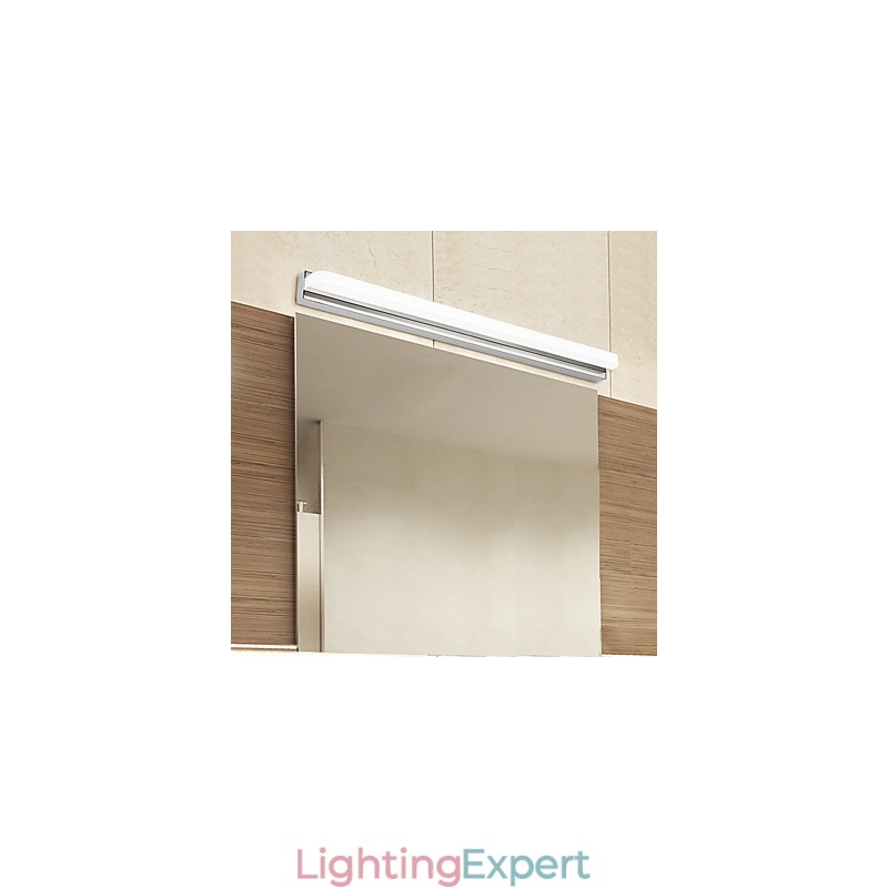 Integrated Modern Contemporary Chrome Feature for Ambient Light Bathroom Lighting Wall Light