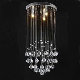 Traditional Classic Crystal Chrome Metal Flush Mount