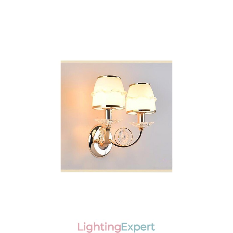 Modern Contemporary Electroplated Feature for Crystal Swing Arm Eye Protection Ambient Light Wall LightsWall