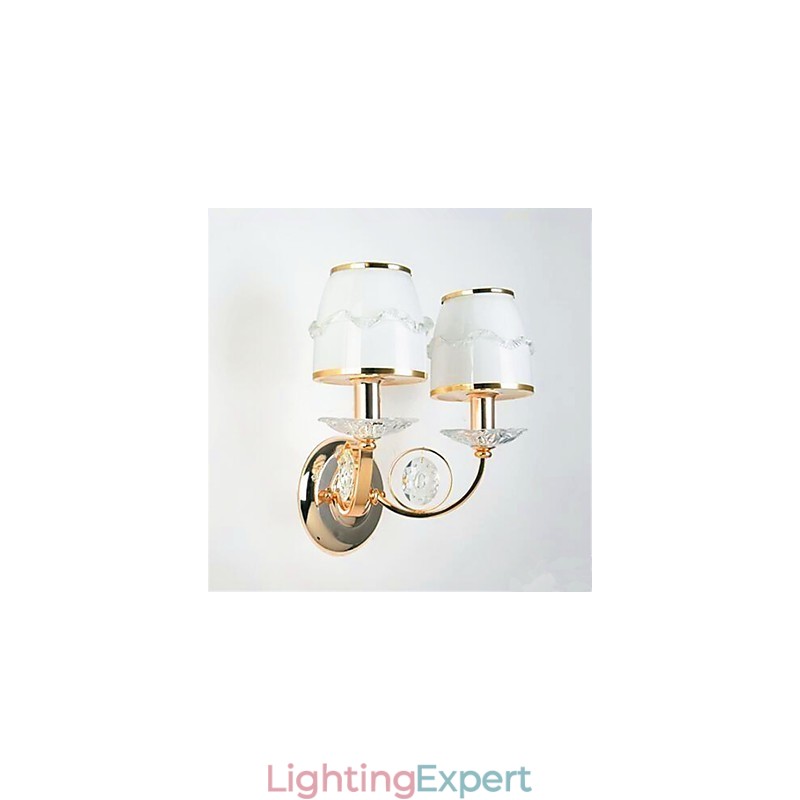 Modern Contemporary Electroplated Feature for Crystal Swing Arm Eye Protection Ambient Light Wall LightsWall