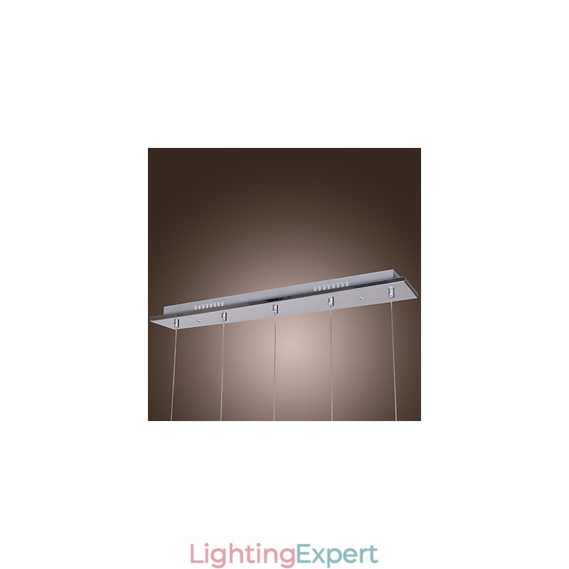Modern Contemporary Island Crystal Chrome Pendant Light