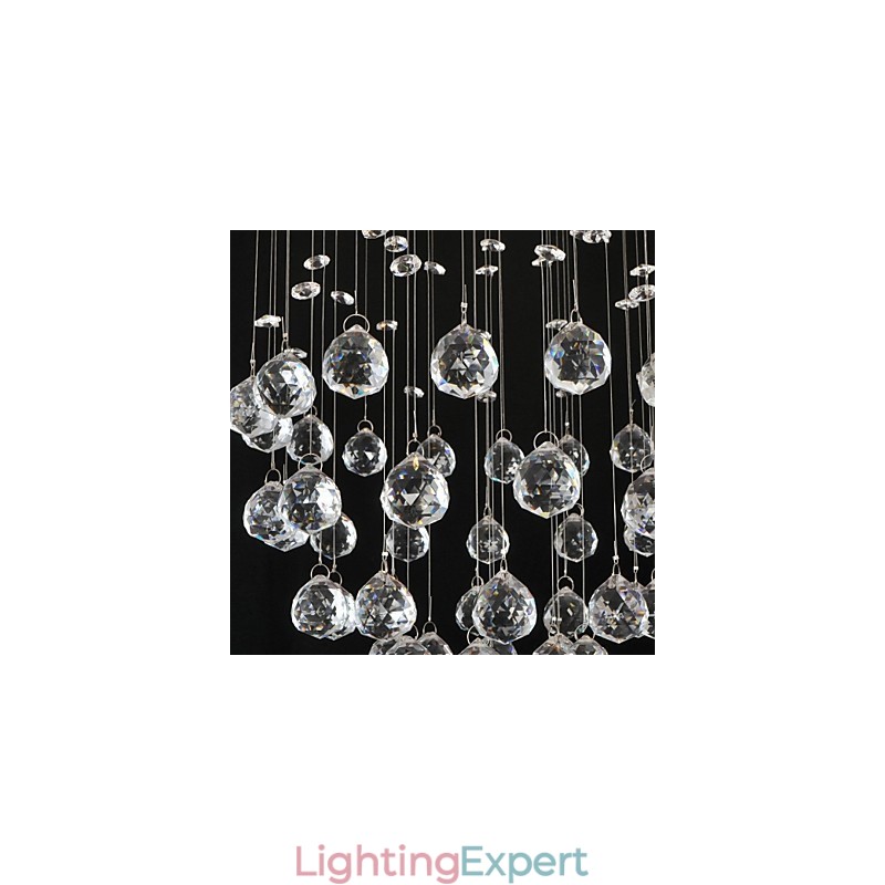 Traditional Classic Crystal Chrome Metal Flush Mount
