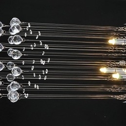 Traditional Classic Crystal Chrome Metal Flush Mount