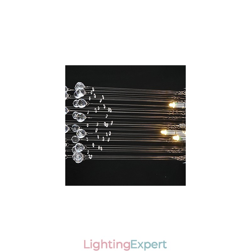 Traditional Classic Crystal Chrome Metal Flush Mount