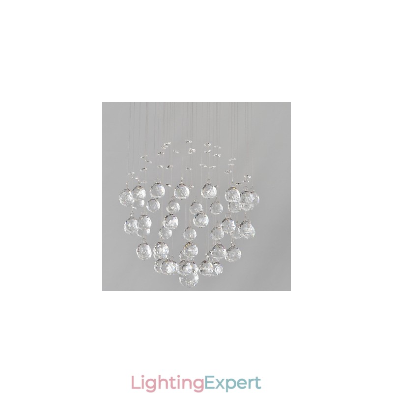 Traditional Classic Crystal Chrome Metal Flush Mount