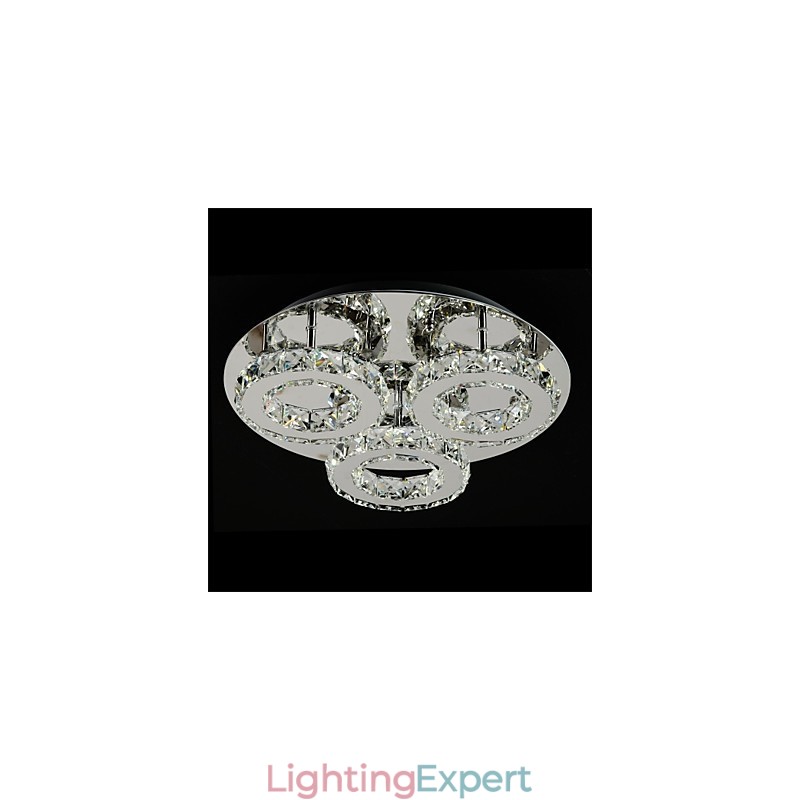 Modern Contemporary Chrome Metal Flush Mount