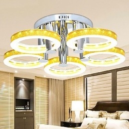 Simple Acrylic Chandelier with 5 lights (Chrome Finish)