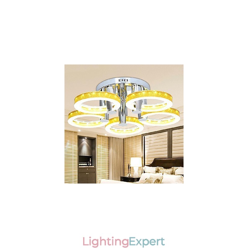 Simple Acrylic Chandelier with 5 lights (Chrome Finish)