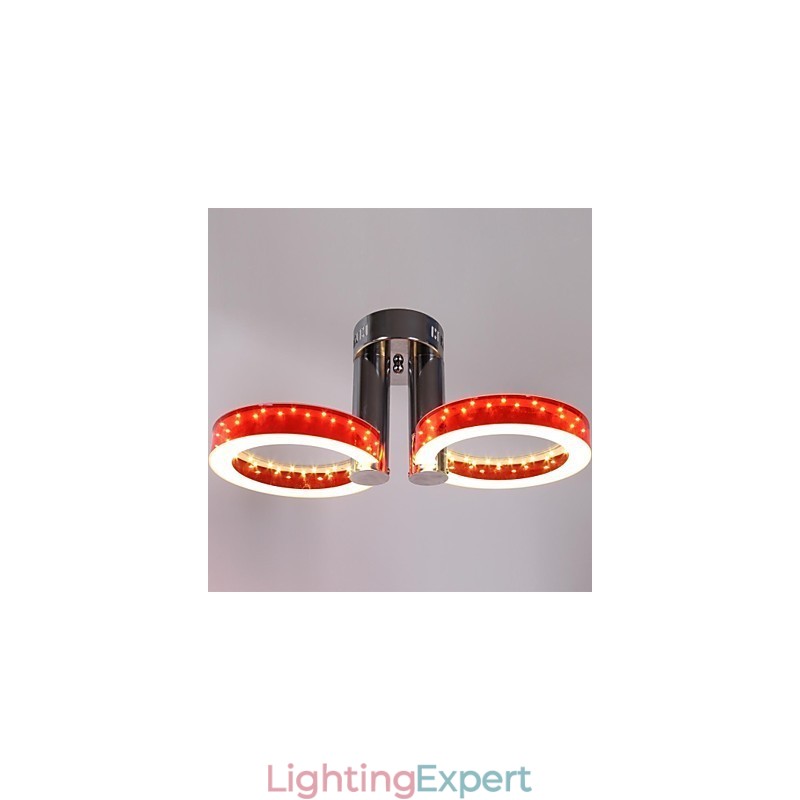 WarmWhite White Acrylic Red Chandelier with 2 Light