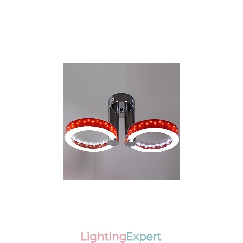 WarmWhite White Acrylic Red Chandelier with 2 Light