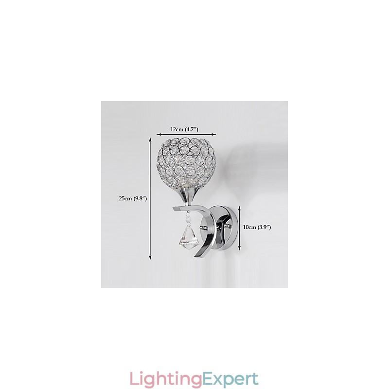 Max Crystal Modern Contemporary Electroplated Feature for Crystal Ambient Light Wall Sconces Wall Light