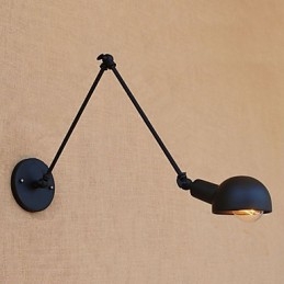 Simple Vintage Country Painting Feature for Mini Style Swing Arm Eye Protection Ambient Light Wall Sconces