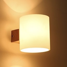 Novelty Country Feature for Mini Style Eye Protection Downlight Wall Sconces Wall Light Log Wood Bedroom Bedside Lamp