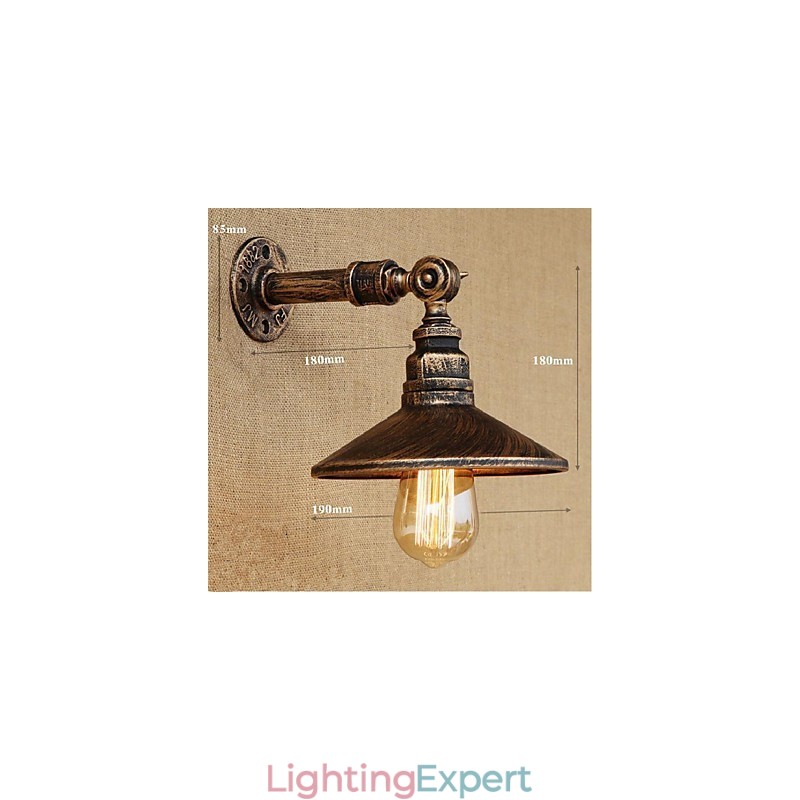 Industrial Style Nordic Water Pipe Wall Lamp Wall Light Brown Ancient