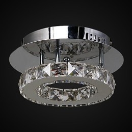 Modern Contemporary Crystal Chrome Metal Flush Mount