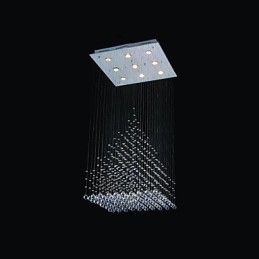 Modern Contemporary Crystal Chrome Metal Flush Mount