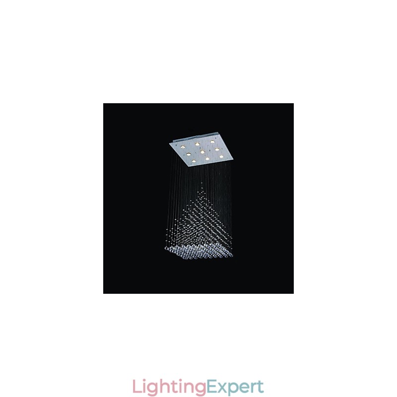 Modern Contemporary Crystal Chrome Metal Flush Mount